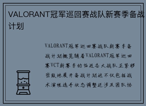 VALORANT冠军巡回赛战队新赛季备战计划